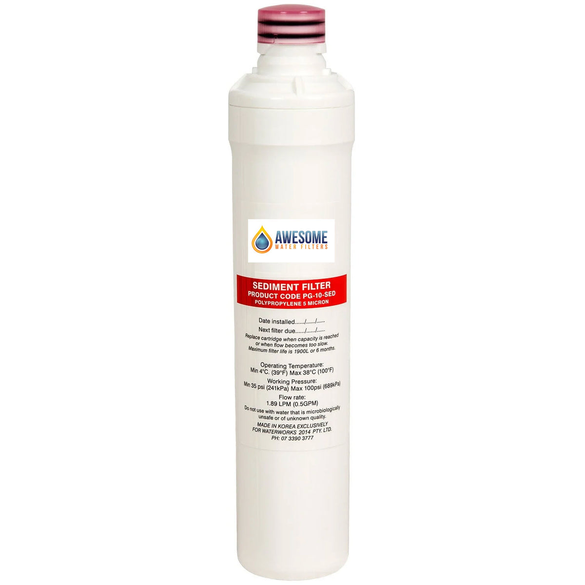 Undersink Sediment Carbon Filter Cartridge