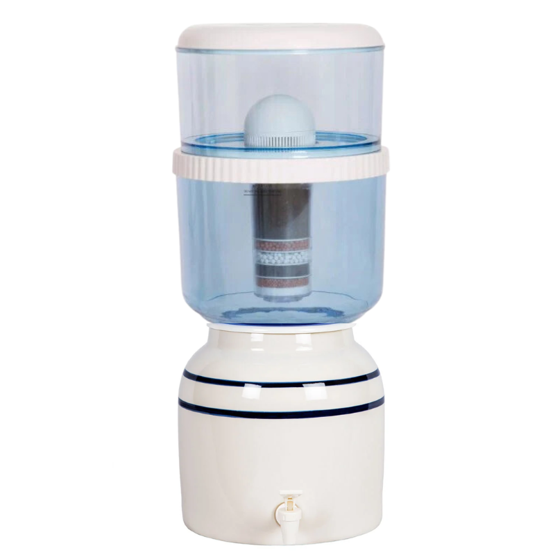 Large Blue Stripe Porcelain Water Dispenser