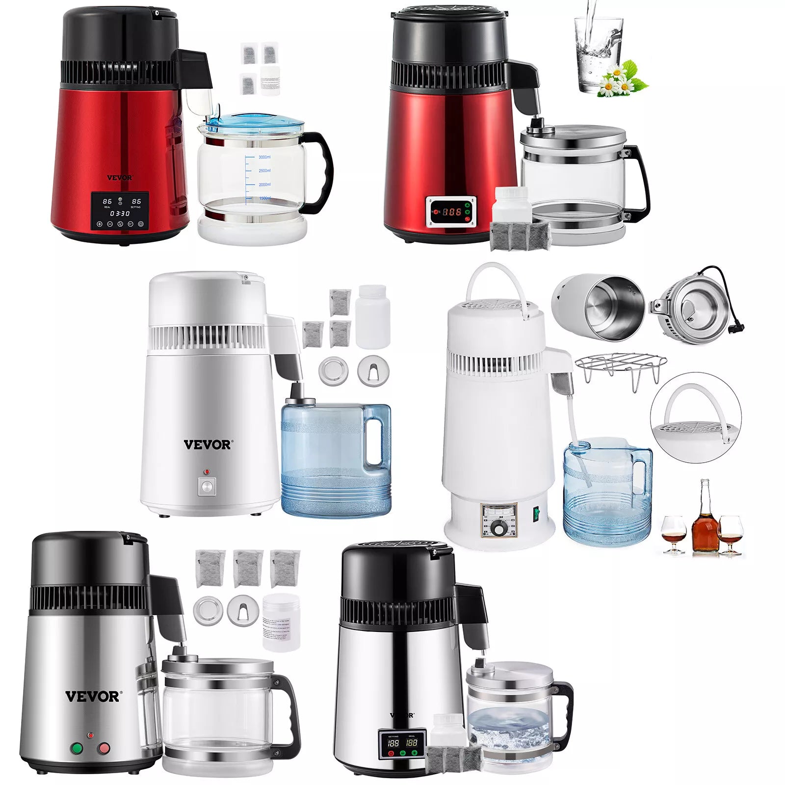 Silver Drinking Water Steam Purifier And Water Distiller