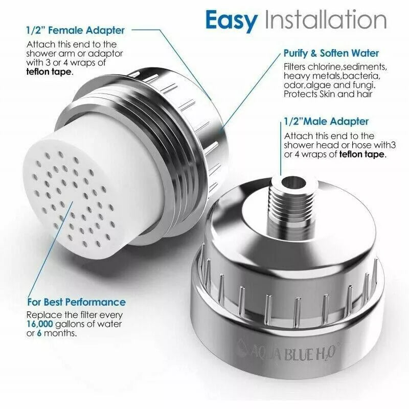 12 Stage High Output Chrome Shower Filter