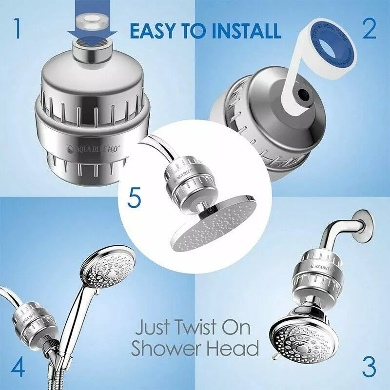 12 Stage High Output Chrome Shower Filter