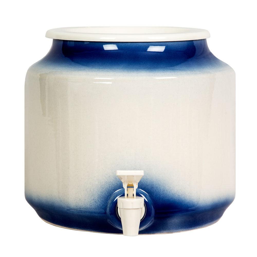 White and Blue Porcelain Water Dispenser